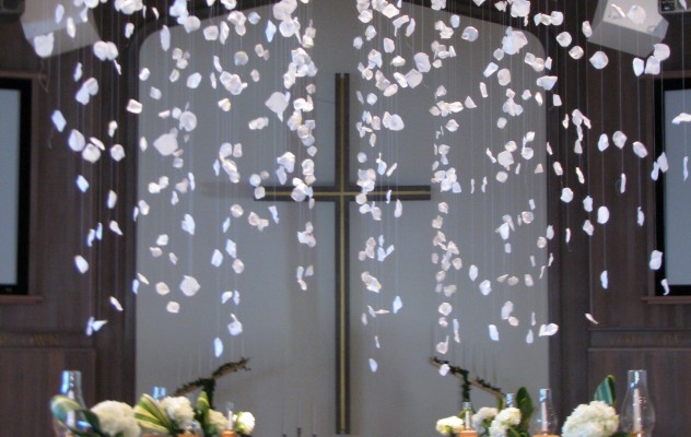 Cascading rose petals