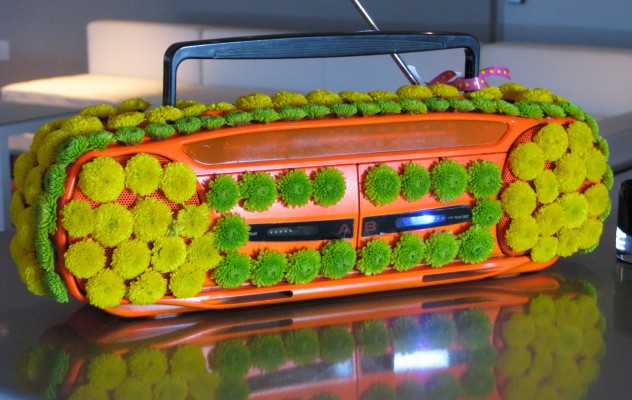 Floral Boom Box - Orange