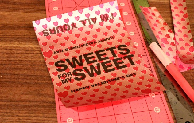 trimming chocolate wrapper